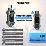 Microphone System Wireless Xlr Transmitter Receiver Rechargeable Speaker Adapter