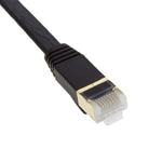 50' FT Feet CAT6 CAT 6 RJ45 Flat Ethernet Network LAN Patch Cable Cord - Black