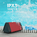 OontZ Bluetooth Speaker, IPX5 Water Resistant, 10 Watts 100' Range (Red)