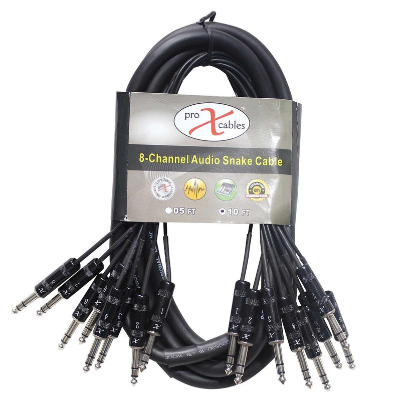 Prox 10Ft 8-Channel 1/4" Trs To 1/4" Trs Balanced Snake Cable [] Idjnow