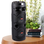 Dual 6.5" Portable FM Bluetooth Party Speaker Subwoofer Heavy Bass Sound w/ Mic