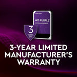 WD Purple 4TB Internal Hard Drive Surveillance 3.5" HDD 5400 RPM 256 MB WD43PURZ