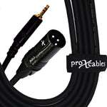 Prox Xc-Mxm25 25Ft 3.5Mm Trs To Xlr-M Balanced High Performance Cables (2 Pack)