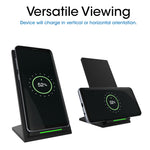 TechMatte Fast Wireless Charging Stand/Dock for Qi-Enabled Devices (Black)