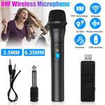 Professional Wireless Vhf Microphone Handheld Karaoke Mic System W/ Usb Receiver