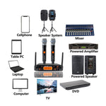 Uhf Handheld Wireless Microphone System 2-Channel Mic Cordless Receiver Karaoke