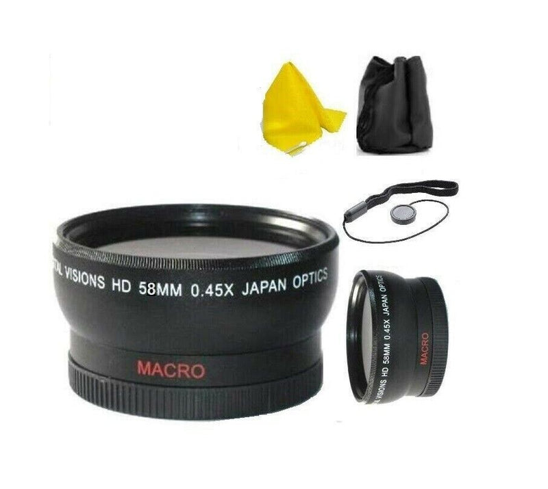 58Mm 0.45X Wide Angle Lens For Canon Eos T8I T7I T7 T6I T6 T5I T4I T3I Sl2 Sl3