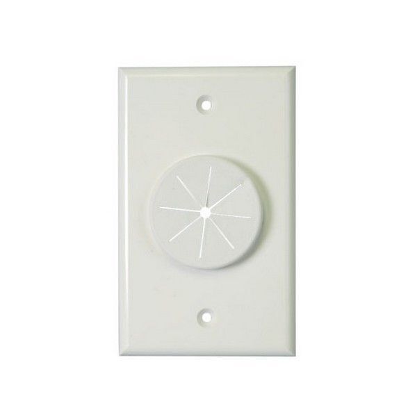 Midlite Single Gang Wireport Cable Pass Through Wall Plate With Grommet