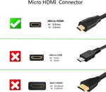 Lot Of 2 Micro Hdmi To Hdmi Adapter Cable For Gopro Hero And Other Action Camera