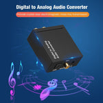 Digital Optical Coaxial To Analog Rca L/R Audio Converter Adapter W/ Fiber Cable