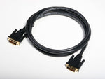 6FT DVI DVI-D Dual Link 24+1 Male to Male Cable in Black Plenum Rated