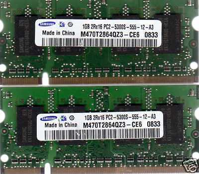 New 2Gb 2X 1Gb Kit Apple Imac/Mac/Macbook/Powerbook Laptop/Notebook Ram Memory