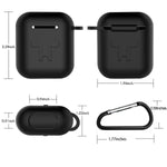 Airpods 1 & 2 Gen Accessory Pack 6 In 1 Cover/Strap/Earhooks/Keychain/Case Black