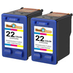 2Pk #22 Color Ink For Hp Deskjet D2445 D2460 F2110 F2120 F2128 F2140