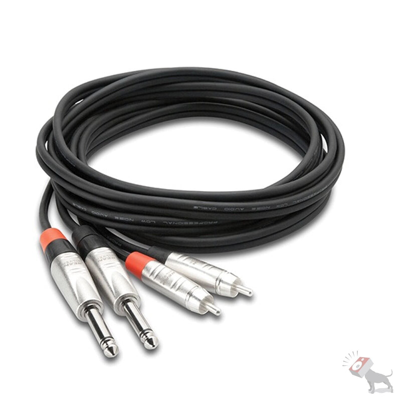 Hpr-003X2 Pro Stereo Interconnect Dual Rean 1/4 In Ts To Rca 3Ft Cable