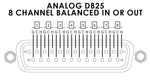 Db25Q10 25-Pin Analog D-Sub To 8 Trs Male Breakout Snake - 10'