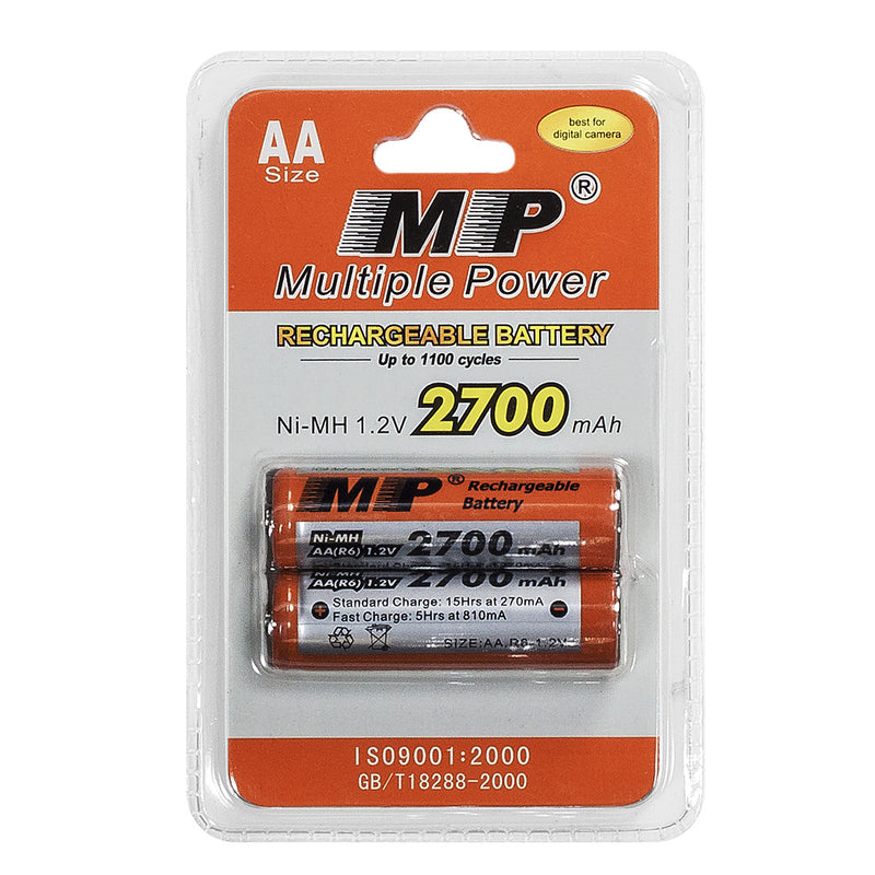 Rechargeable Aa 1.2V Mp (2 Cells) 2700Mah Ni-Mh Expired