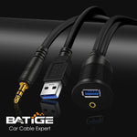 Usb 3.0 & 3.5Mm 3.5Mm + Usb3.0 Aux Extension Dash Panel