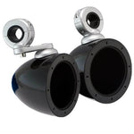 Polk 4" Marine Certified 135W Speakers, 40Kmmtes 4" Mini Tower Black Enclosure