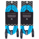 Professional 10' Blue Xlr Female To Xlr Male Microphone Speaker Cables 2 Pack