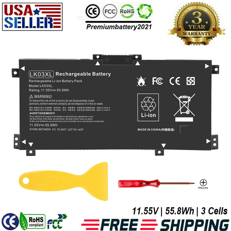 Lk03Xl Battery For Hp Envy X360 11.55V 55.8Wh 916368-421 916814-855 Hstnn-Lb7U