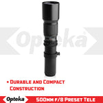 Opteka 500mm f/8 Telephoto Lens for Sony Alpha A200, A300, A350, A230, A330 A380