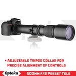 Opteka 500mm Telephoto Lens for Nikon D5600 D5500 D5400 D5300 D5200 D5100 D5000