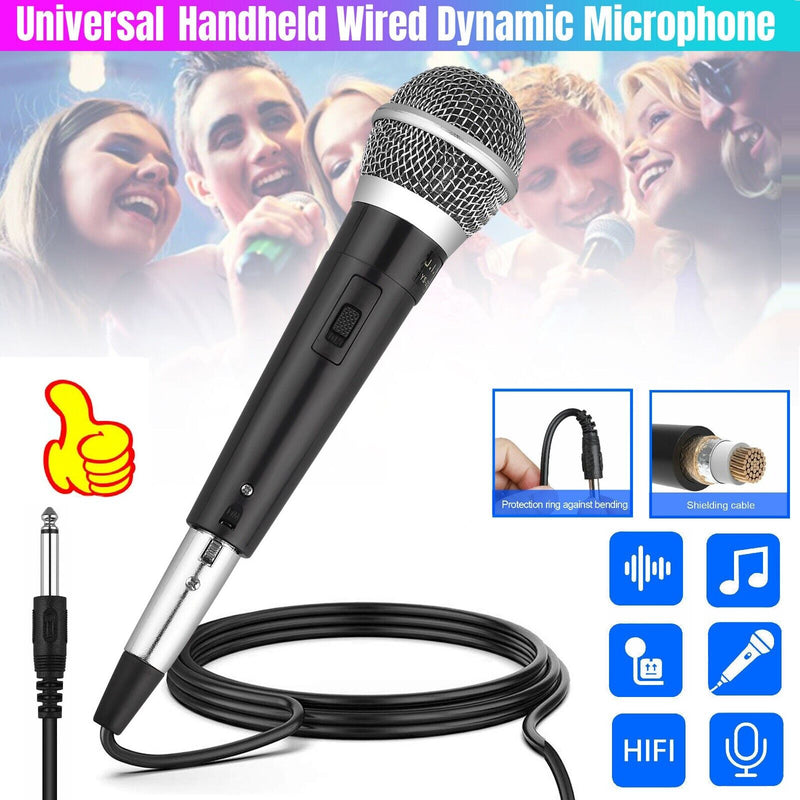 Wired Cardioid Dynamic Handheld Microphone Professional Mic with On/Off Switch