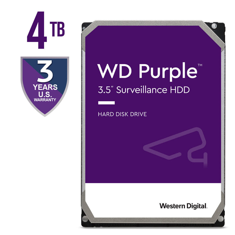 WD Purple 4TB Internal Hard Drive Surveillance 3.5" HDD 5400 RPM 256 MB WD43PURZ