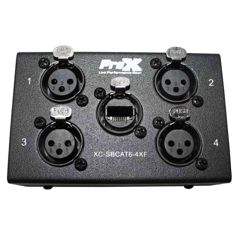 Prox 4 Channel Cat6 Portable Snake Box W. (4) Xlr Female Inputs