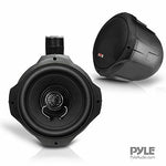 2x Pyle PLMRB85 8" 300 Watts Max Power Black Water-Resistant Wakeboard Speakers