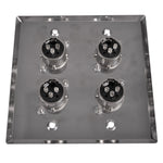 Seismic Audio Stainless Steel Wall Plate - 2 Gang with 4 XLR Female Connectors