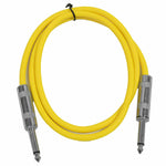 SEISMIC AUDIO - Yellow 1/4" TS 2' Patch Cable - Effects - Guitar - Instrument