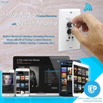 Pyle Bluetooth Receiver Wall Mount in-Wall Audio Control with Built-in Amplifier