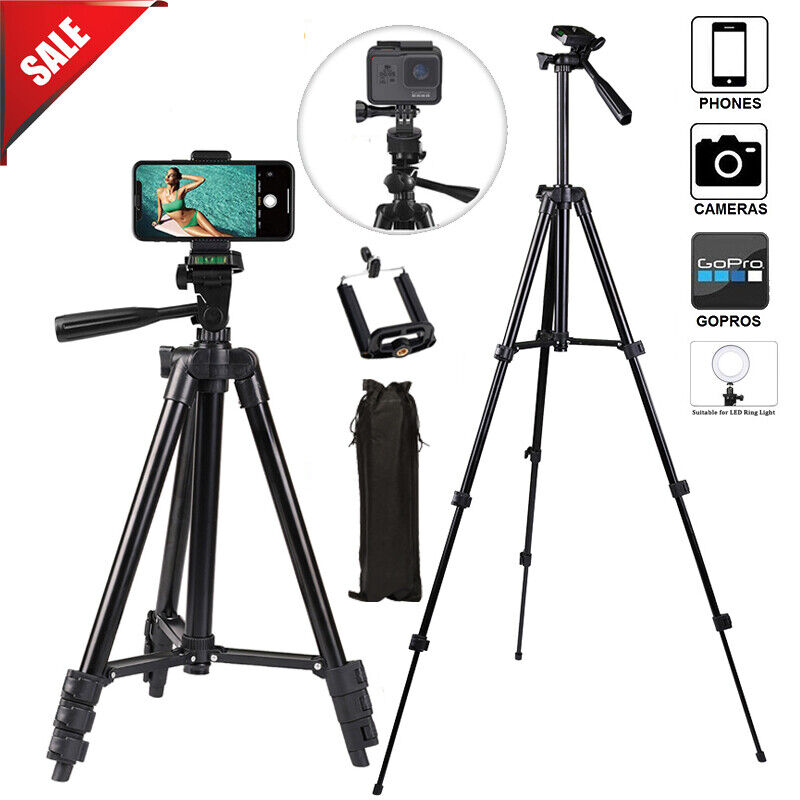 Universal Camera Tripod Stand Holder Mount For Iphone Samsung Cell Phone W/ Bag