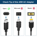 Usb Type-C 45W For Hp Chromebook Lenovo Dell Acer Samsung Laptop Charger Power