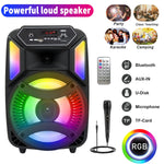 Portable Bluetooth Party Speaker 8" Subwoofer Heavy Bass Sound System 1000W Mic