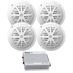 Pyle Marine 4-Channel Amp, 4x 2-Way 6.5" 120W Weather Resistant Speakers