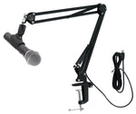 SAMSON Q2U USB+XLR Recording Podcast Dynamic Microphone+Audio Technica Boom Arm