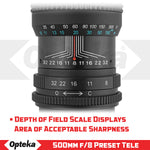 Opteka 500mm f/8 Telephoto Lens for Nikon D750, Df, D610, D600, D500, D300, D200