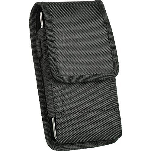 ZTE ZMAX Z970 ,Large Nylon Canvas Pouch Case Holster Belt Clip + Hook