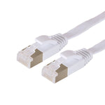 New 15' Category 7 Cat7 Network Ethernet LAN Patch Flat Cable Cord White 15 ft