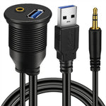 Usb 3.0 & 3.5Mm 3.5Mm + Usb3.0 Aux Extension Dash Panel