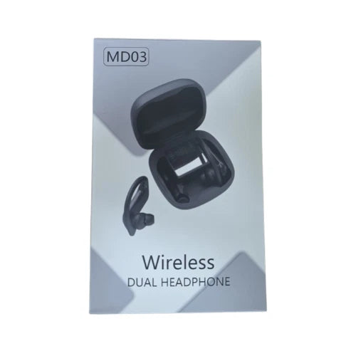 MD03 TWS Bluetooth 5.0 Wireless Earbuds Touch Earphones with Digital Display Charging Case Black