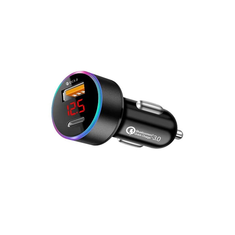 Car Charger 6 A 36W Usb And Usb Type C Led Display Of Your Car S Battery Voltage