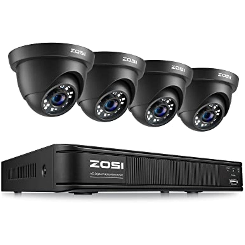 8 Channel 1080P Hd Tvi Dvr 4 X 720P Surveillance Cctv Dome Camera With 80Ft Ir Night Vision