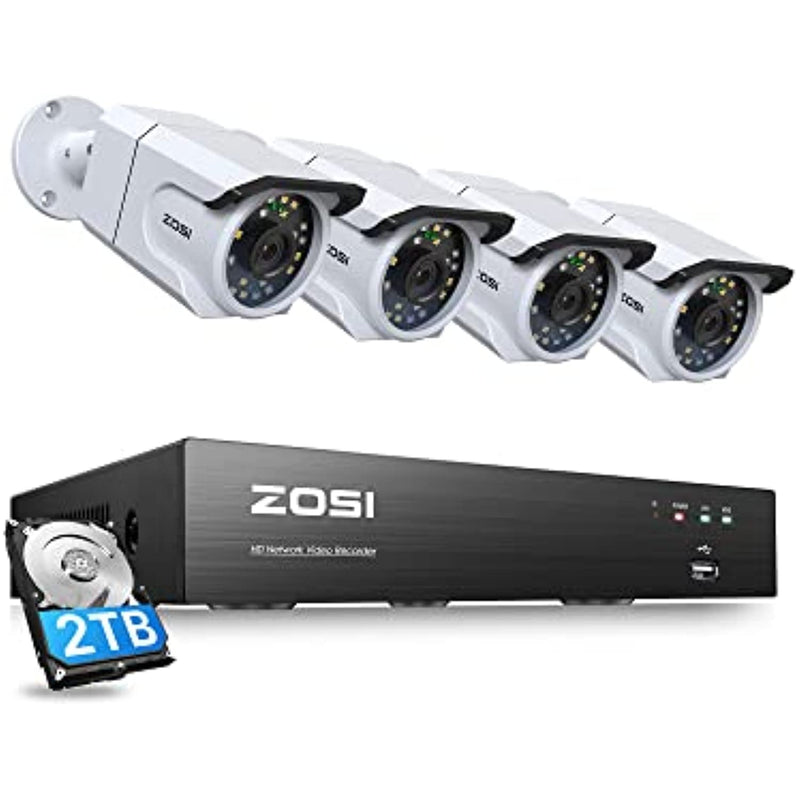 4K Ultra Hd Security Cameras System 8 Channel H 265 4K Video Nvr With 2Tb Hard Drive And 4 X 4K 8Mp