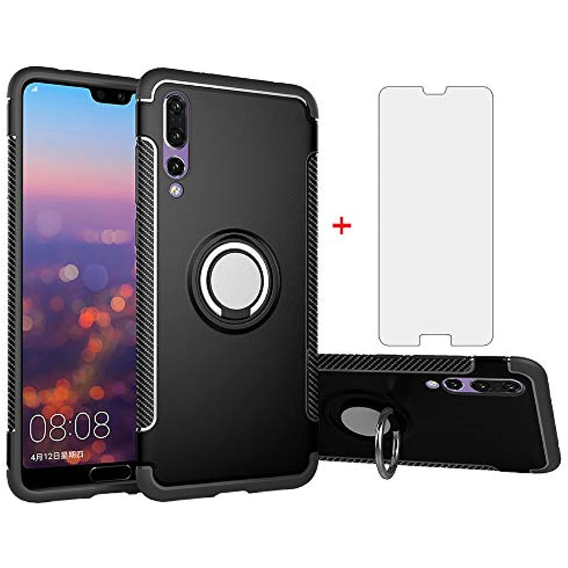 Phone Case For Huawei P20 Pro With Tempered Glass Screen Protector Cover