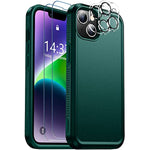 Heavy Duty Full Body Shockproof Case With 2 Tempered Glass Screen Protector 2 Tempered Camera Lens Protector For Iphone 14
