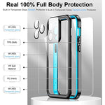Full Body Shockproof Protective Case with Built in 9H Tempered Glass Screen Protector for iPhone 14 Pro Max 647
